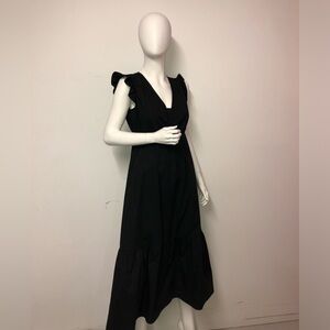 Luisa Cerano Black Dress with shoulder detail